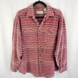 ORVIS Southwest Aztec Shirt Jacket Mens M Western Shacket Western Ranch Casual